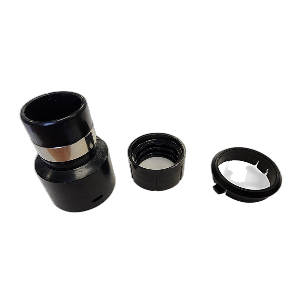 1-1/4" Metal-Banded Swivel CV Hose Cuff, Black, 3-Piece
