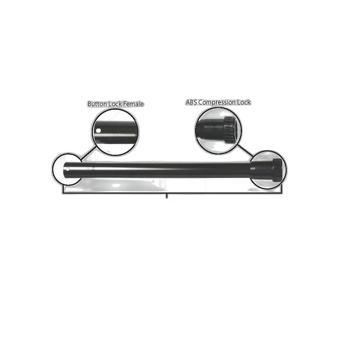 Hi Reach 1-1/2" Adapter Wand, 18" Black Aluminum