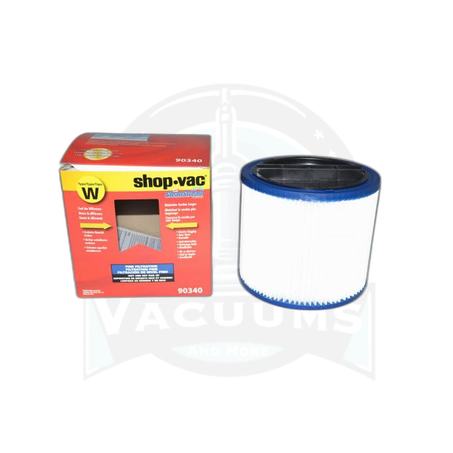 Shop-Vac CleanStream HEPA Cartridge Filter - 5 Gallon and Above (Reusable) - Shop-Vac