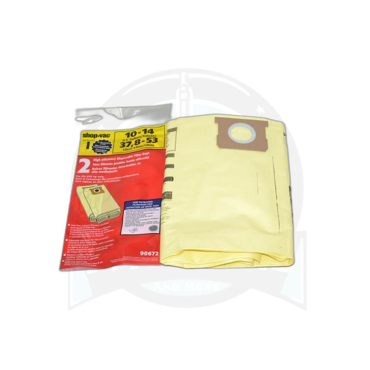 Shop-Vac Type I High Efficiency Drywall Paper Bags - 10-14 Gallon, 2 Pack - ShopVac