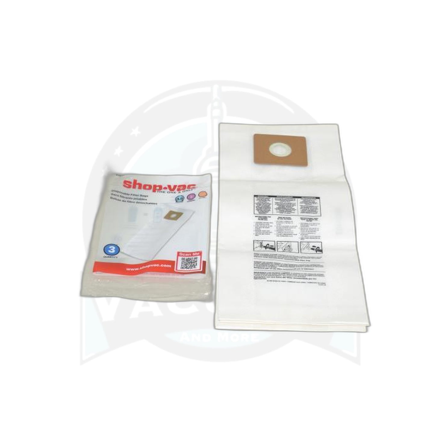 Collection Filter Bags - Shop-Vac 3.5 Gallon Hang Up, Type N (3-Pack) - Shop-Vac