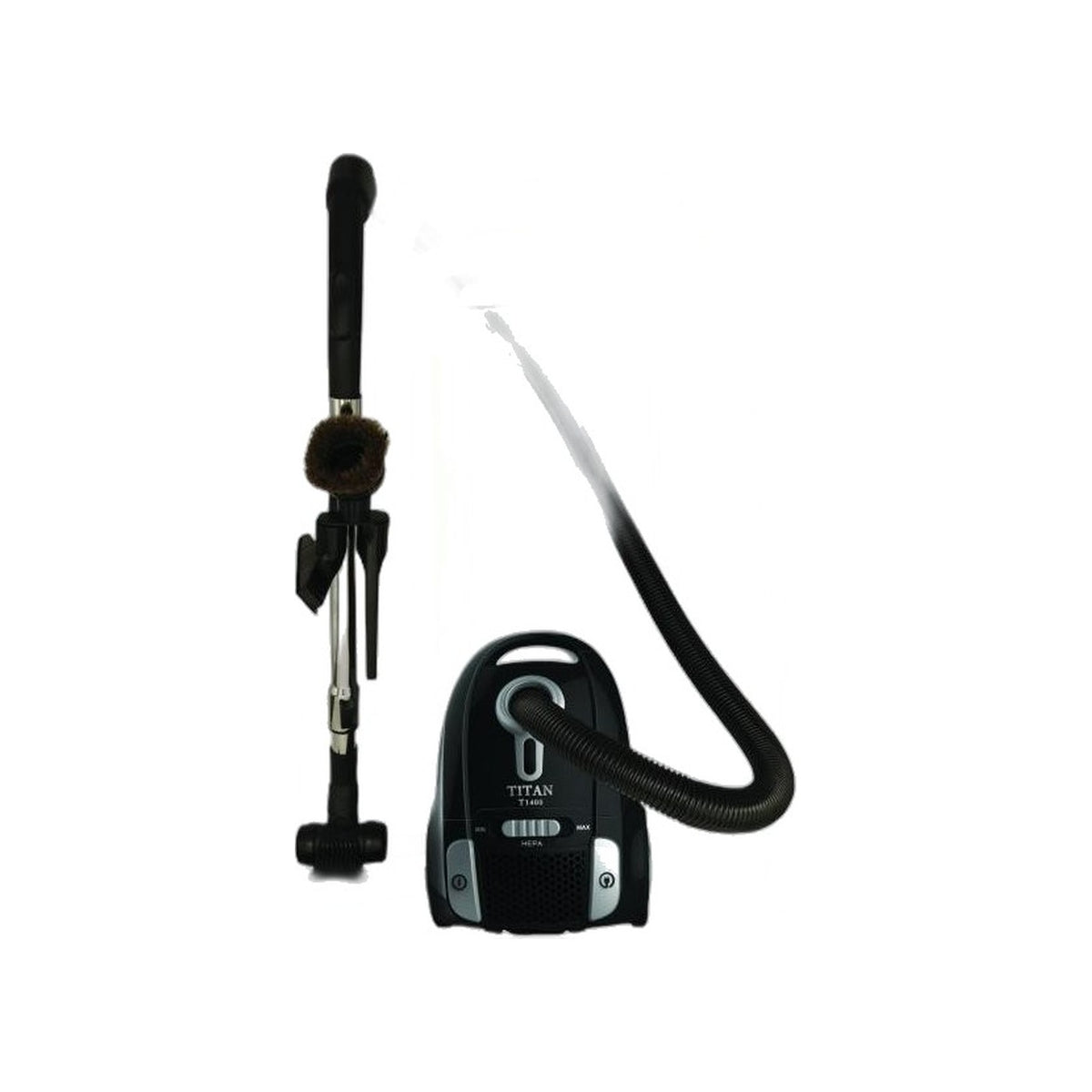 Titan T1400 Compact Bagged Canister Vacuum in black