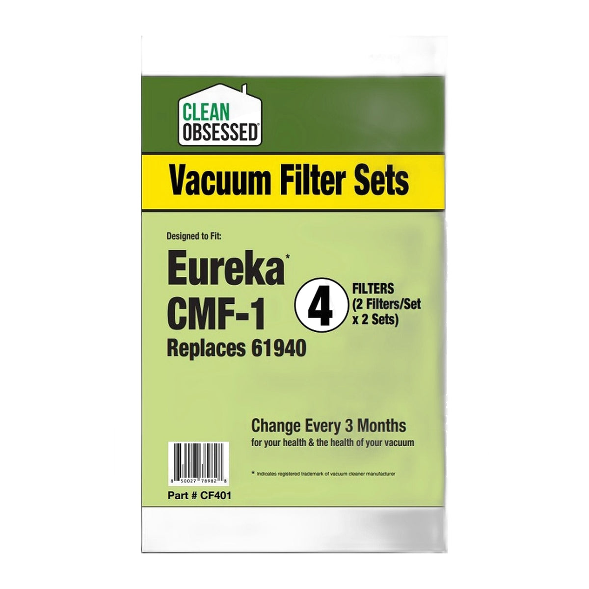 Clean Obsessed CF401 CMF-1 Motor & Micro Filter Set for Eureka