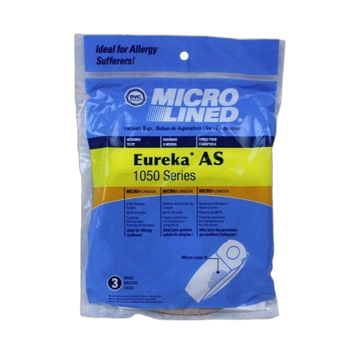 DVC Eureka Type AS Micro Filtration Paper Bags, 3-Pack