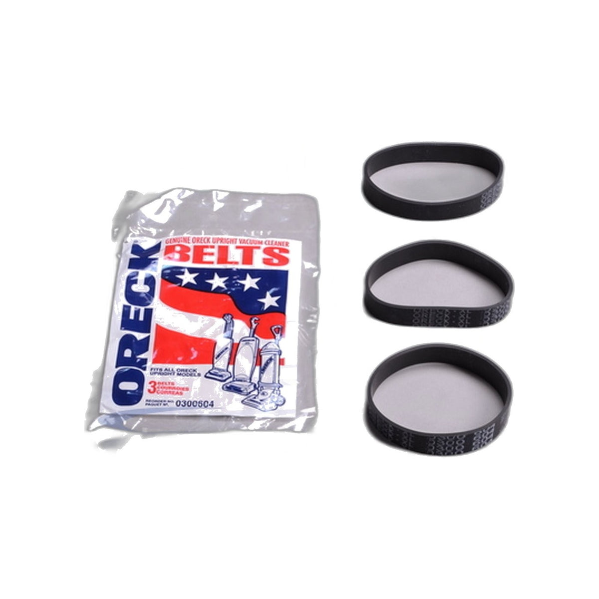 Oreck Upright Flat Belt - All Models, 3 Pack