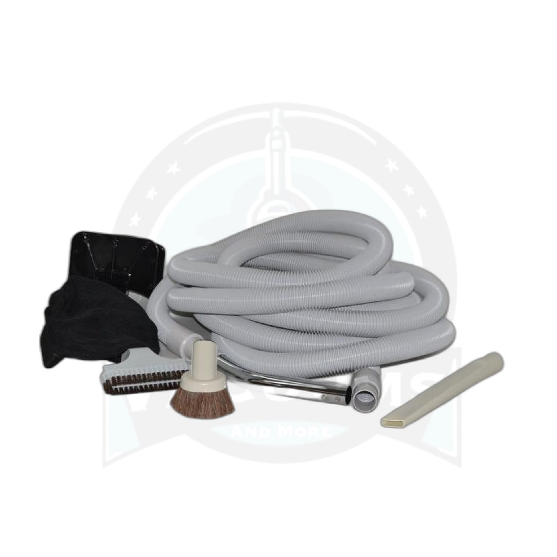 Central Vacuum Garage Kit - 30-Foot Hose with Tools in Gray - Fit All