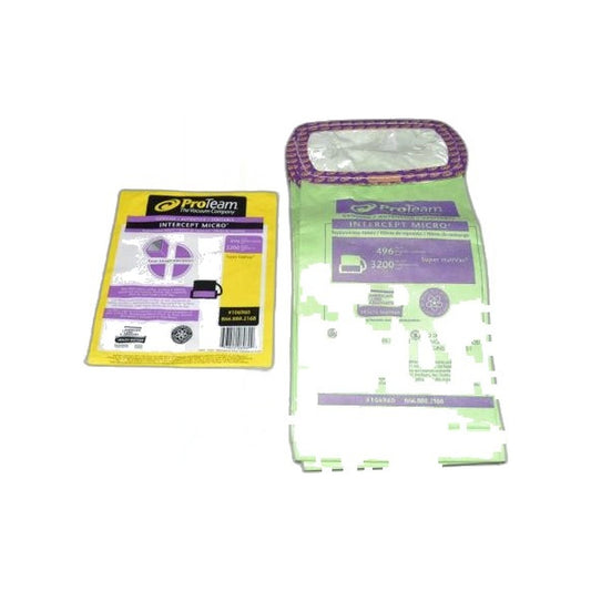 ProTeam Intercept Micro Filter Bags - Super HalfVac Pro, 6 Qt, 10-Pack