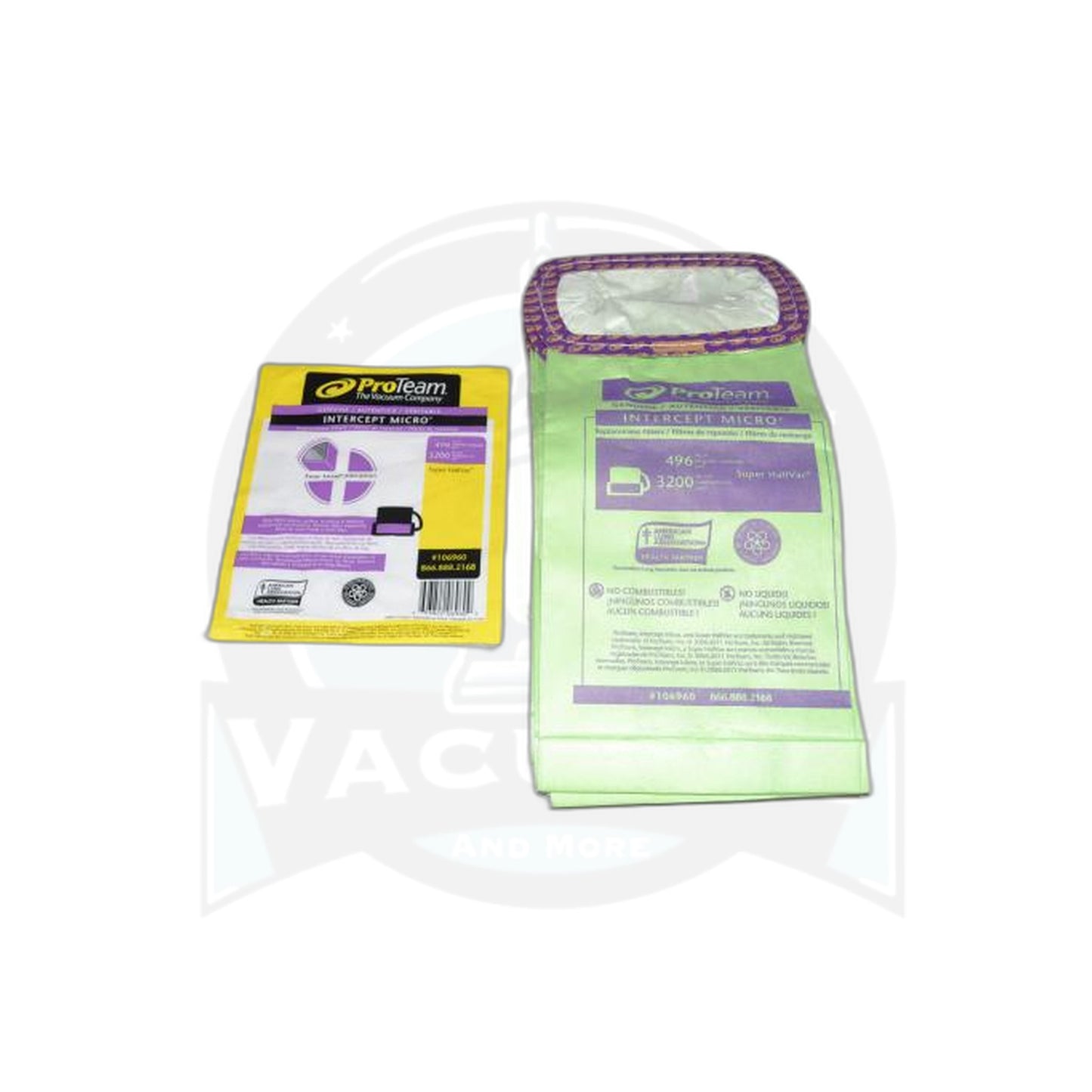 Intercept Micro Filter Bags - ProTeam Super HalfVac Pro, 6 Qt, 10-Pack - ProTeam