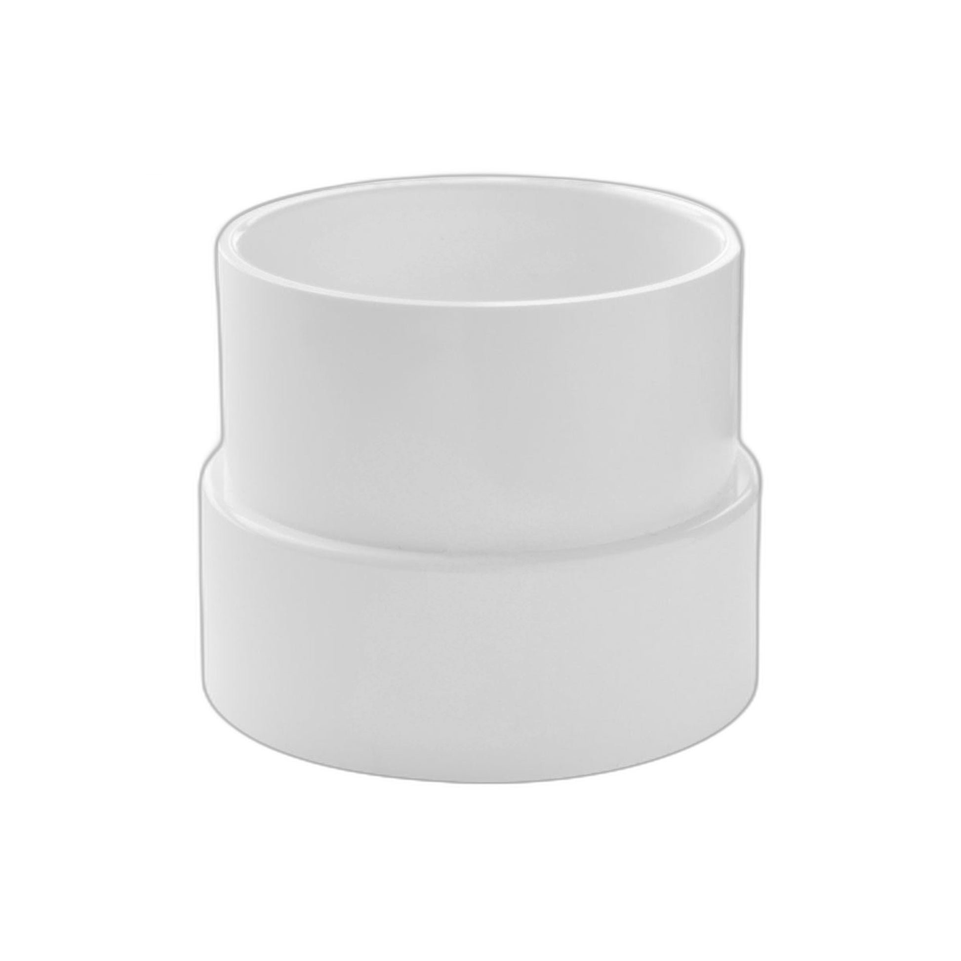 Central Vacuum PVC Pipe Reducer - 2 in. to 1-13/16 in. (46 mm), White
