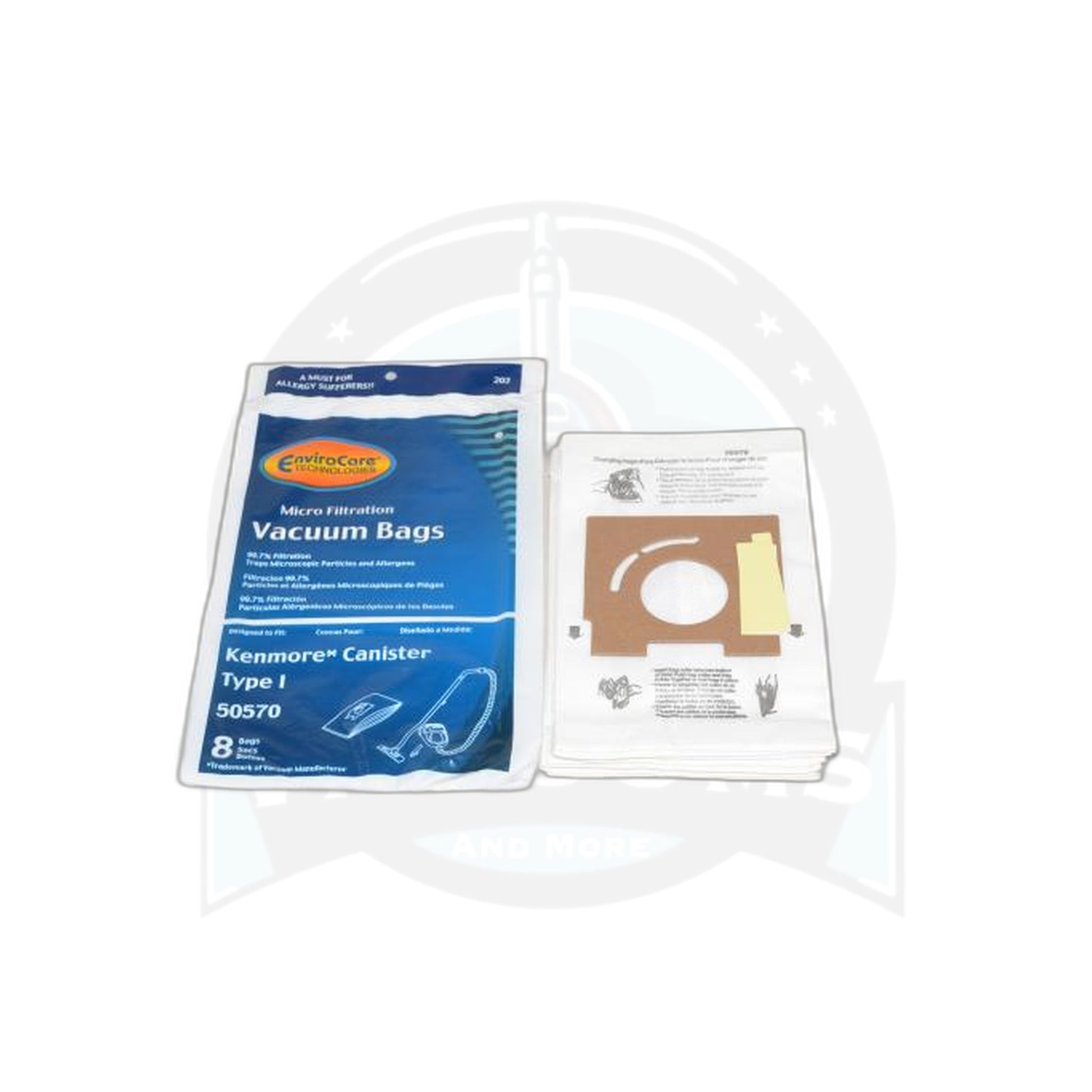 Kenmore Type I Canister Micro Paper Bags - 8 Pack - Kenmore