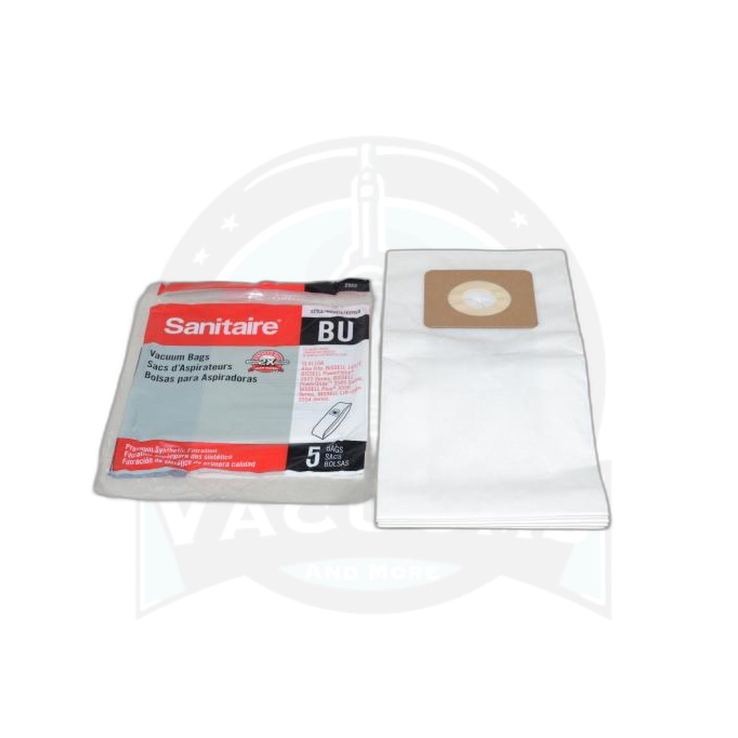 Paper Bags - Sanitaire Style BU, 5-Pack (SL4110, SL4110A, 1451, 3522, 3545, 3550, 3554) - Sanitaire