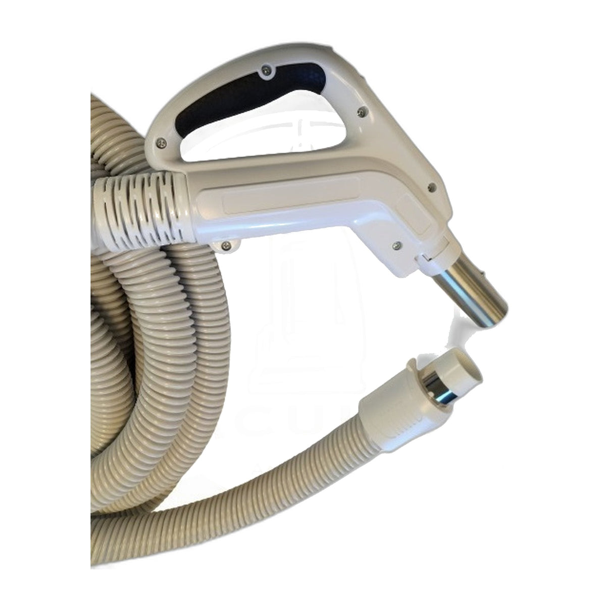 Universal 30 ft Low-Volt Button-Lock Central Vacuum Hose, Light Gray - 1-3/8"