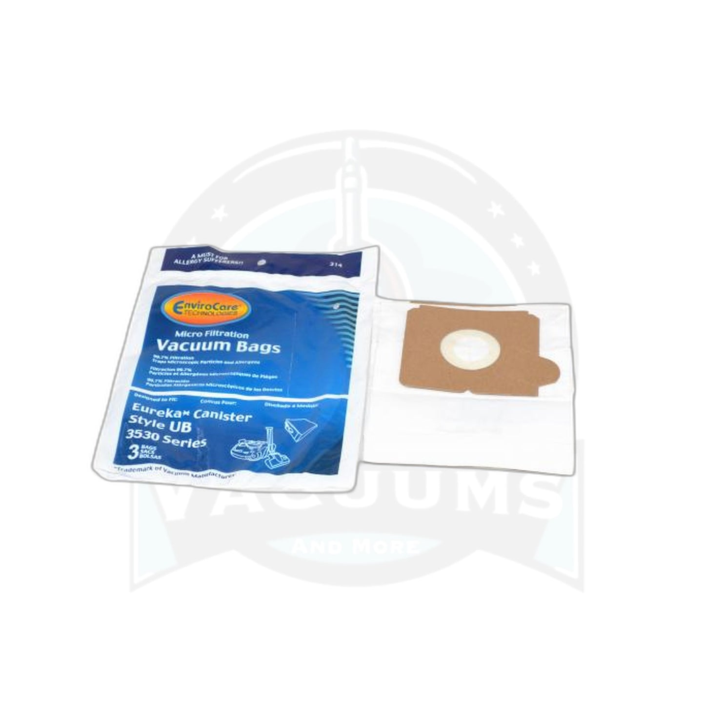 Ub Canister Micro Paper Bags - Eureka - 3 Pack - Envirocare Replacement - Eureka