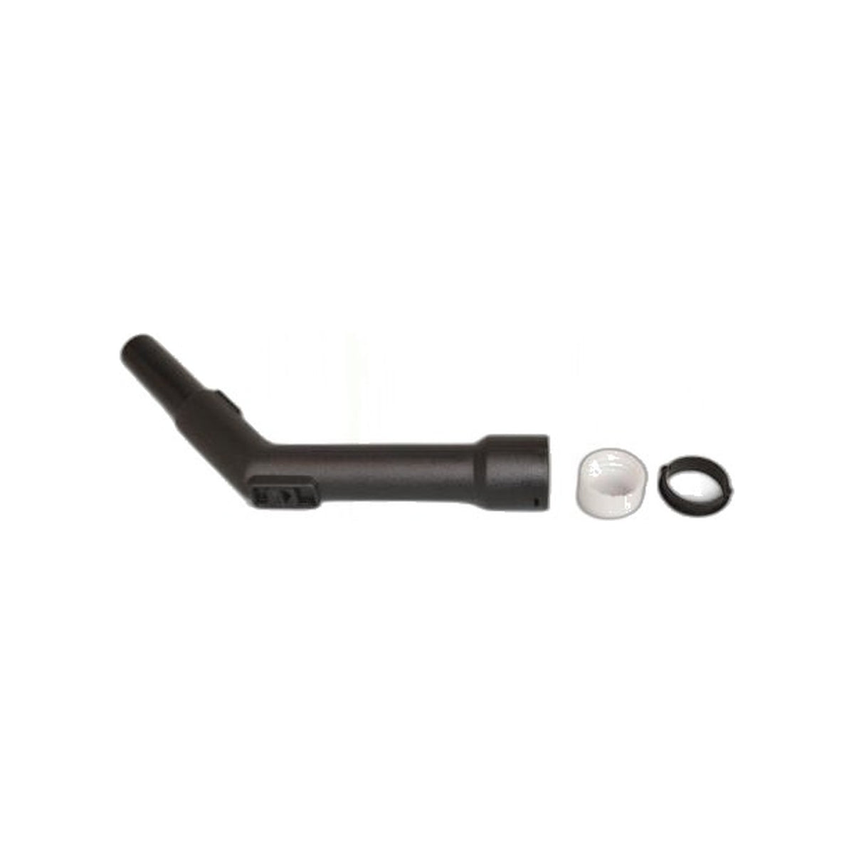 Curved Hose End with Repair Kit, 1-1/4", Black