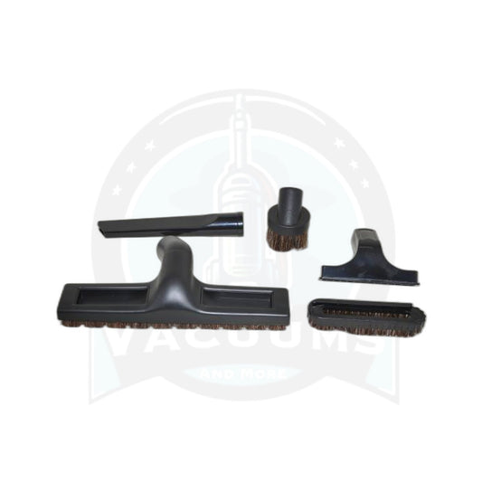 Black 5-Piece Attachment Kit (Floor Brush, Crevice, Dust Brush, Furniture Tool, Slide-On Brush) - Vacuums and More