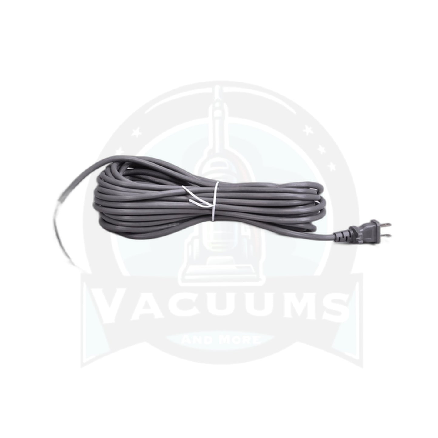 Power Cord, 40 ft., 17-2, Gray with Grip Male Plug - Vacuums and More