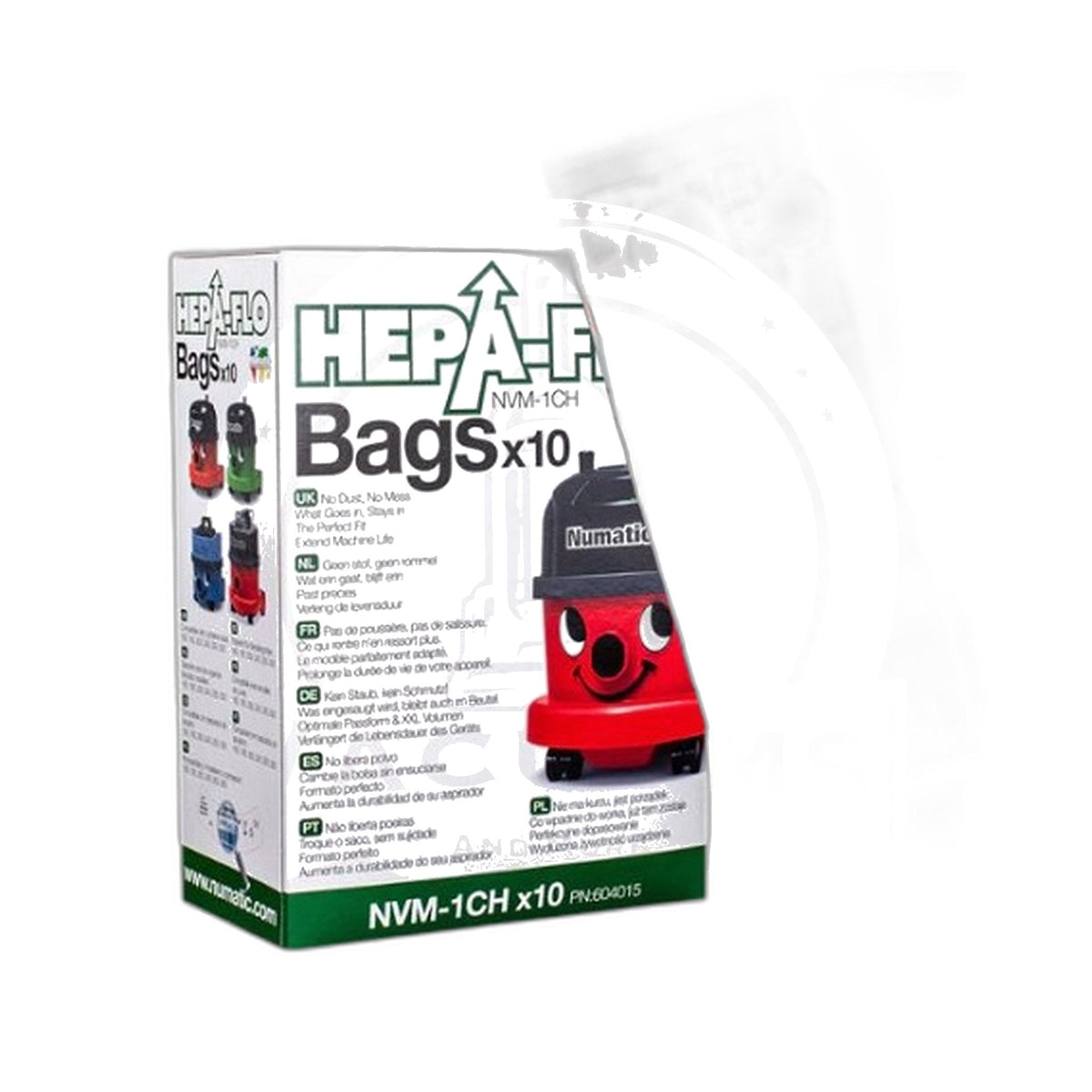 NaceCare Numatic NVM-1CH HepaFlo Bags, Henry Hetty James, 10-Pack