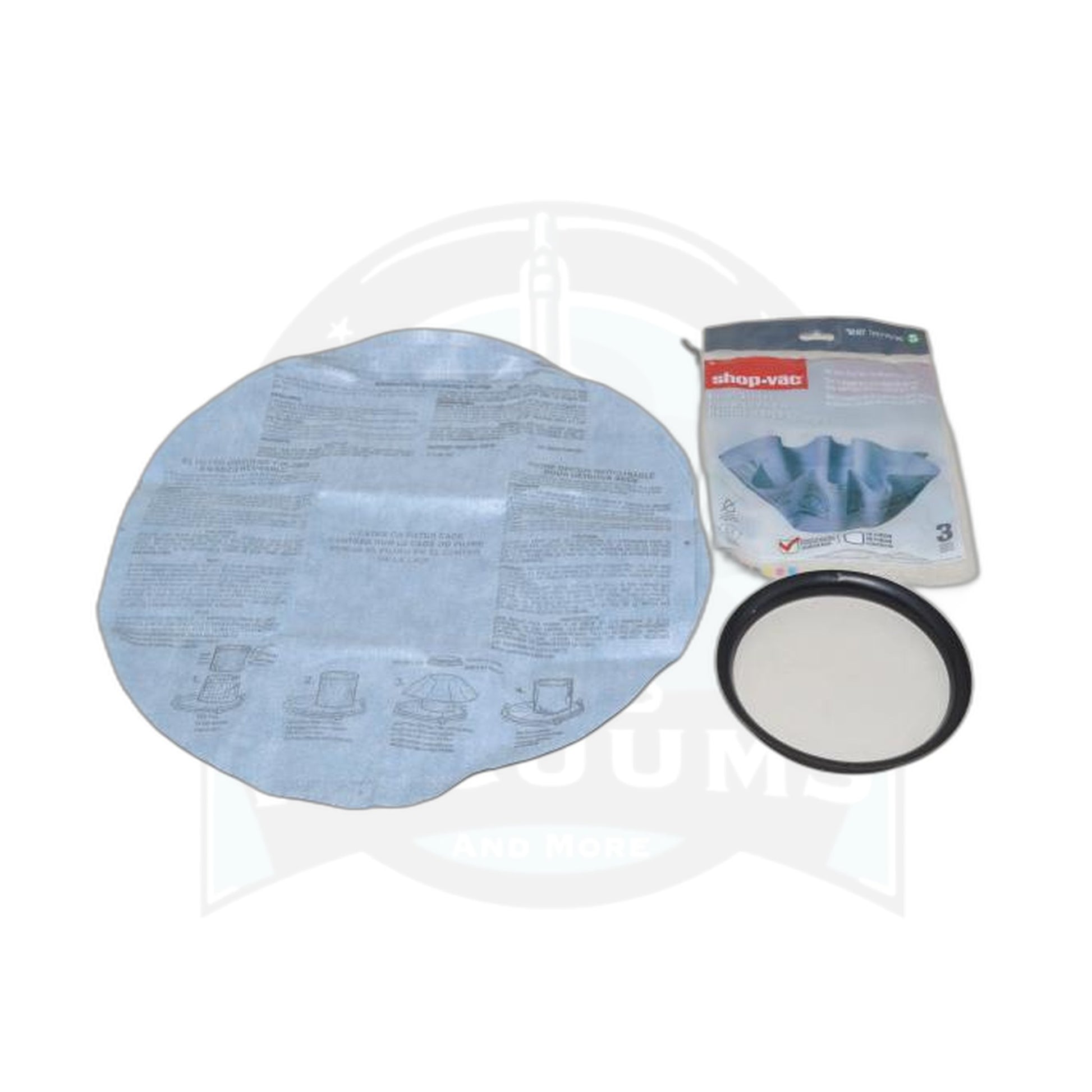 Shop-Vac Reusable Dry Filter Set (3 Filters / 1 Ring) - ShopVac