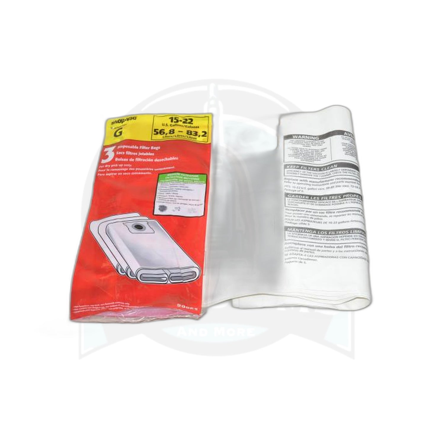 Shop-Vac Type G Paper Bags - 15-22 Gallon, 3 Pack - ShopVac