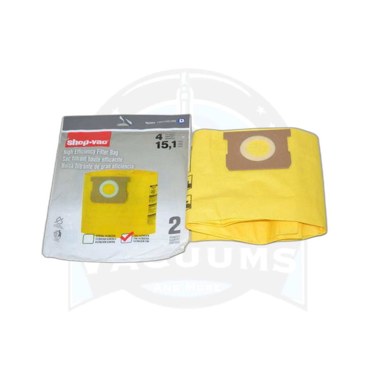 Type D Wet/Dry Paper Bags - Shop-Vac, 4-Gallon, 2-Pack - Shop-Vac