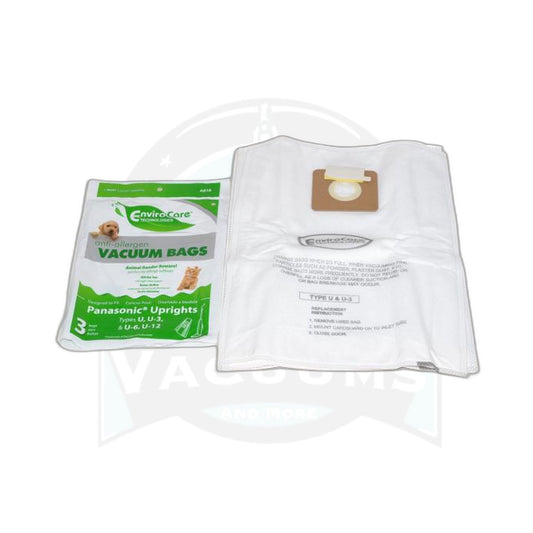 Panasonic Allergen Envirocare Paper Bags - U3, U6, 3 Pack - Panasonic