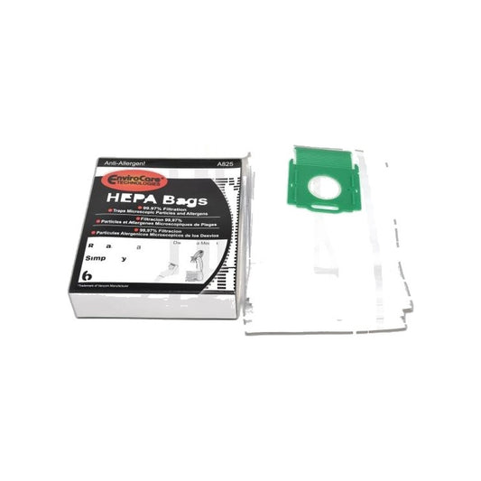 Riccar Simplicity C Allergen Paper Bags-Prima - 6 Pack - Canister with Green Plastic Collar