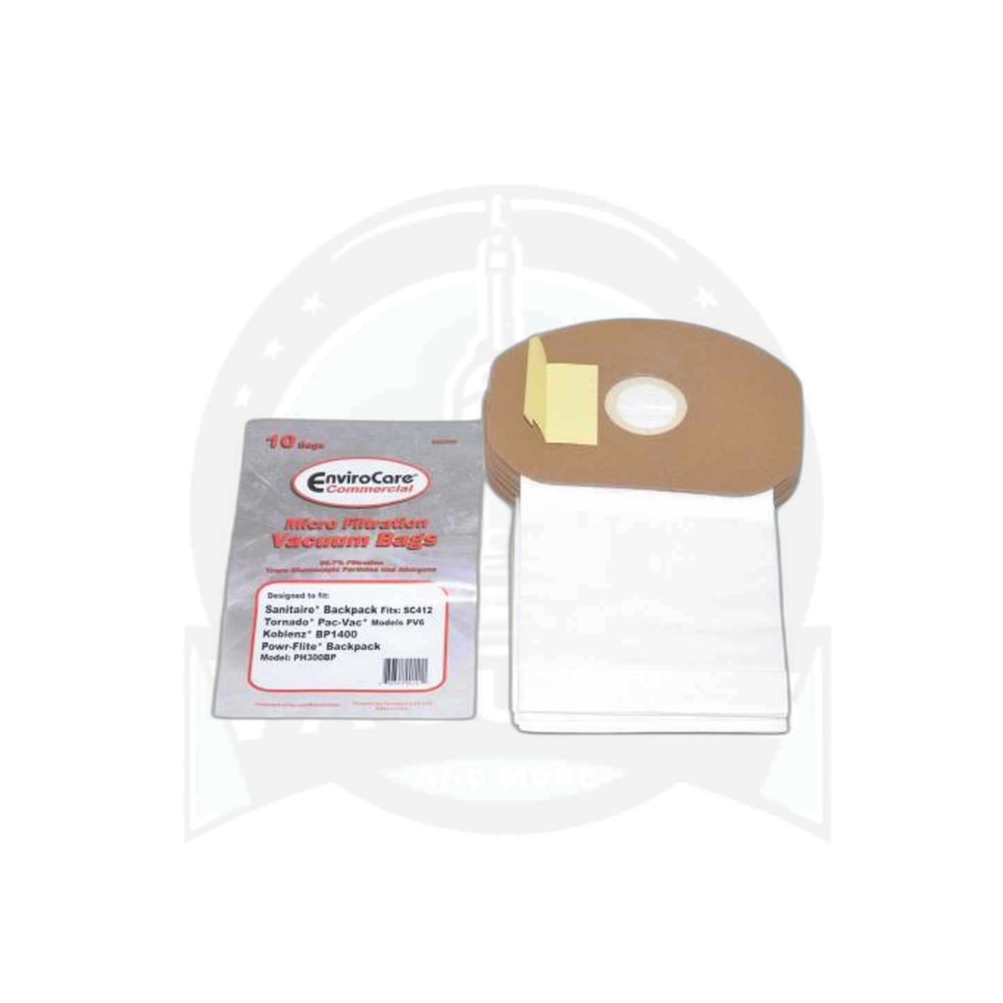 Koblenz Paper Bags - 10 Pack SC412, Tornado PV6 BP1400 - Tennant V BP6 Backpack