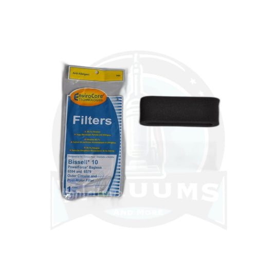Bissell Foam Wrap Around Filter - Style 10, 2 Pack - 1 Wrap Around Filter and 1 Post Motor Filter - Bissell