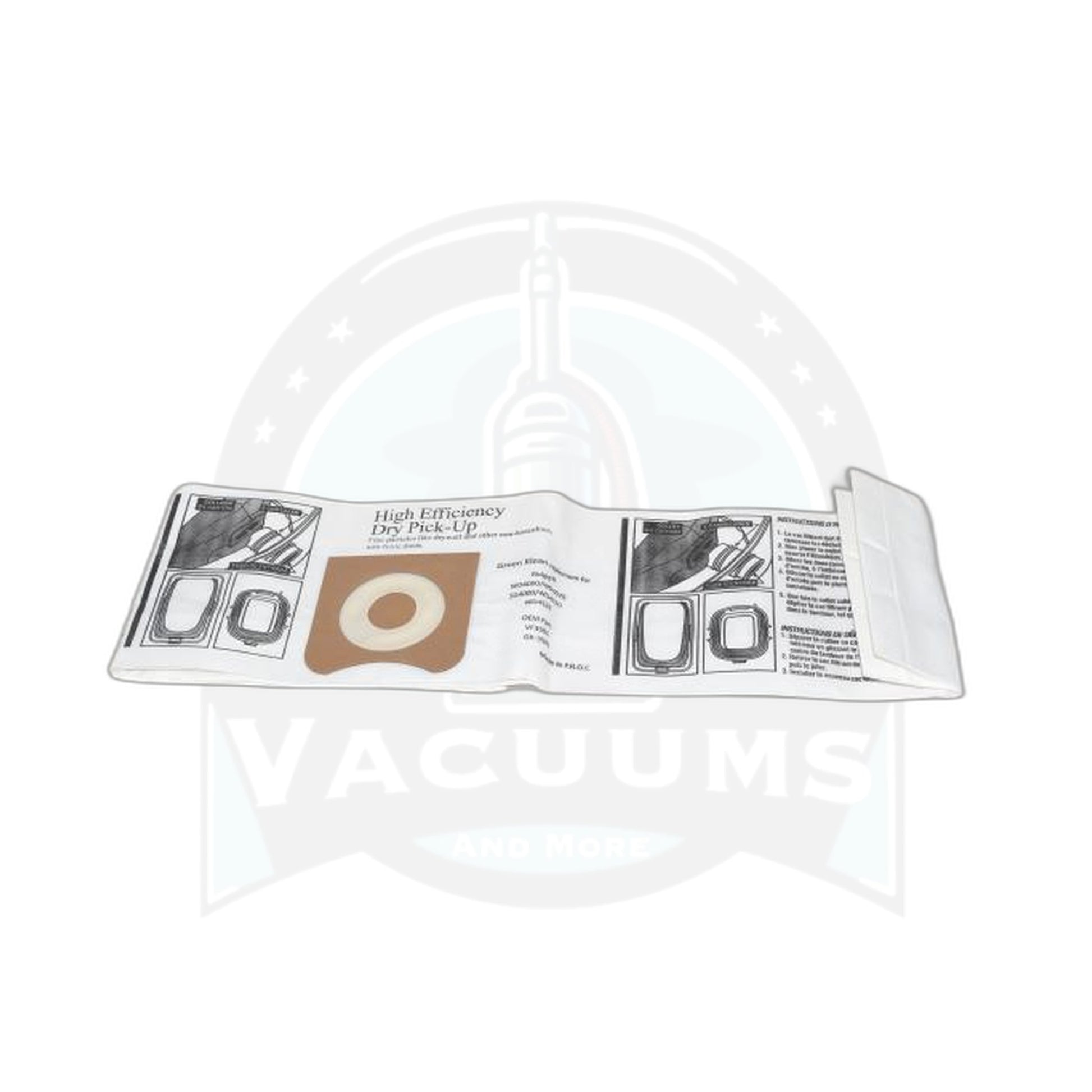 High Efficiency Paper Bags - Ridgid WD4050/4070/4550/4522, 2 Pack - Ridgid