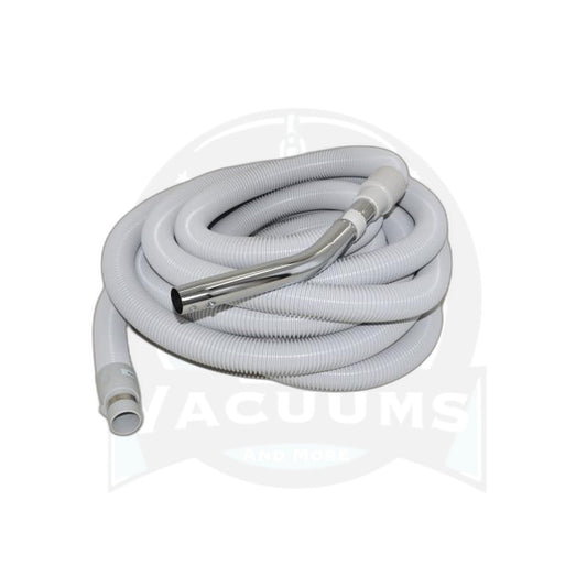 Central Vacuum 30 ft Non-Electric Hose - 1-3/8", Grey with Metal Tool End - Beam
