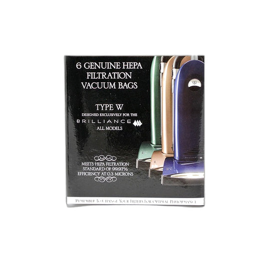 Riccar RWH-6 Type W HEPA Bags for Brilliance Upright, 6-Pack