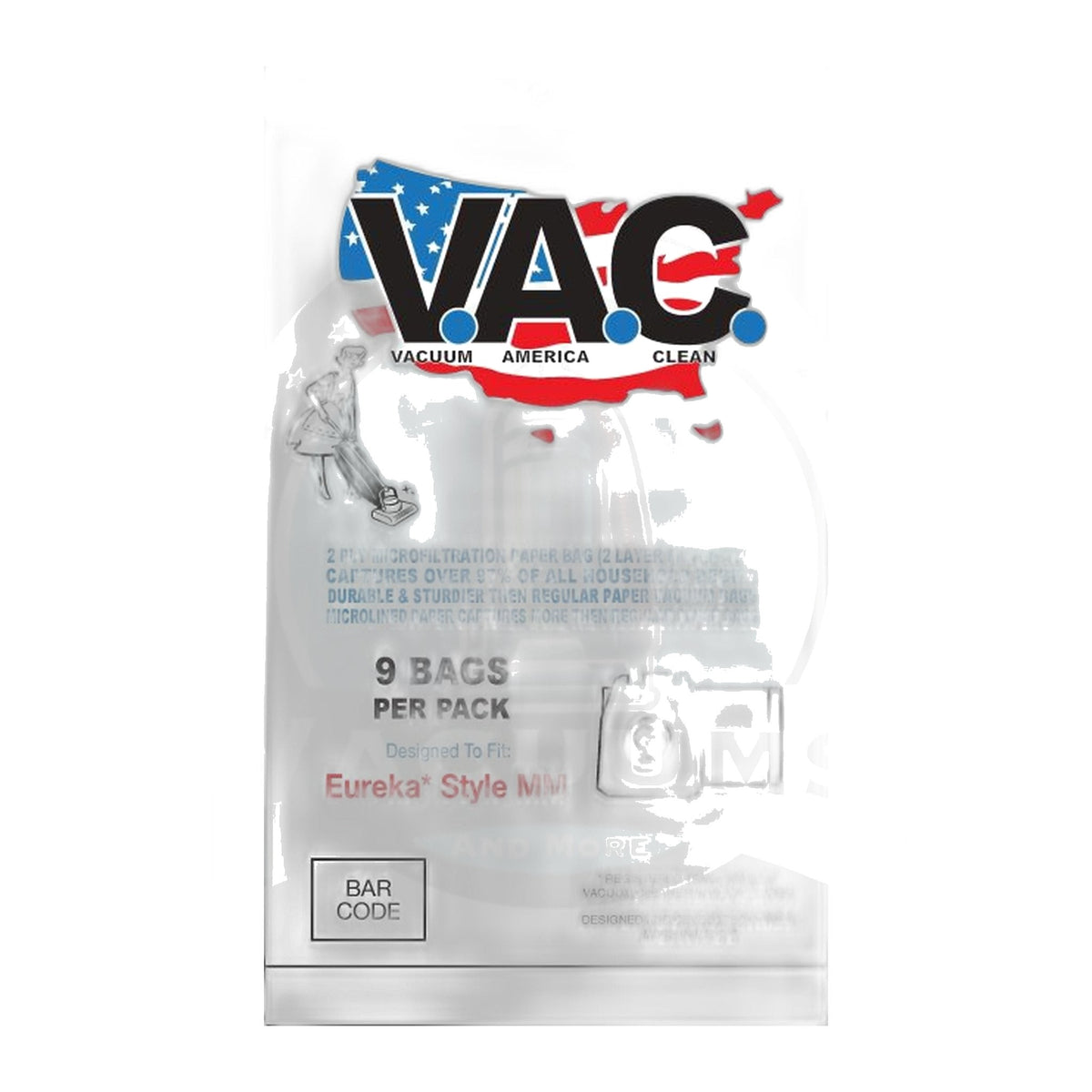 Perfect V.A.C. Eureka Type MM Micro Vacuum Bags, 9-Pack