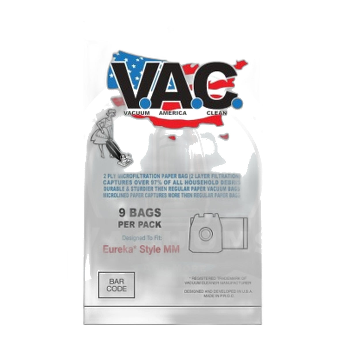 Perfect V.A.C. Eureka Type MM Micro Vacuum Bags, 9-Pack